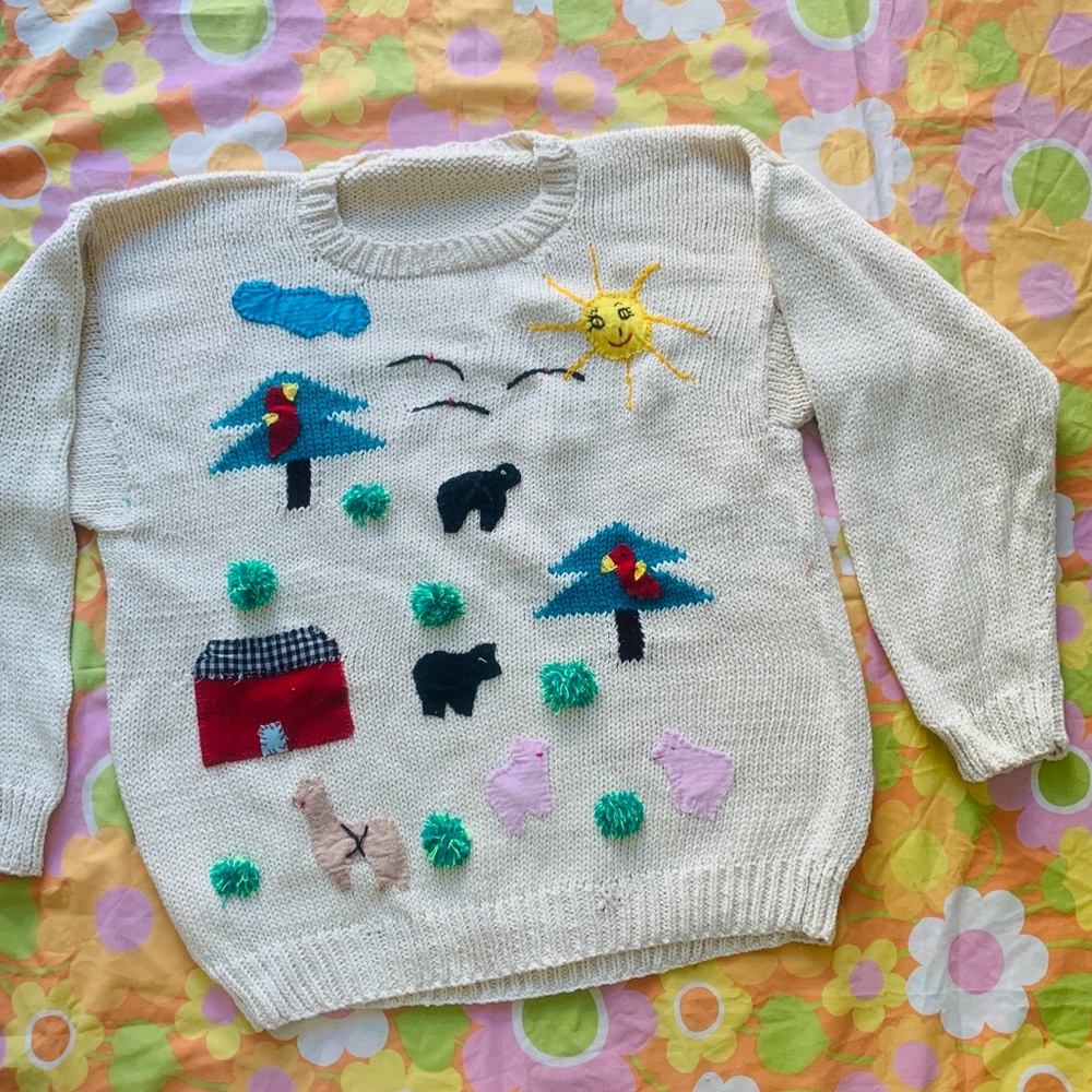 VTG 1980s Animal Farm Sweater